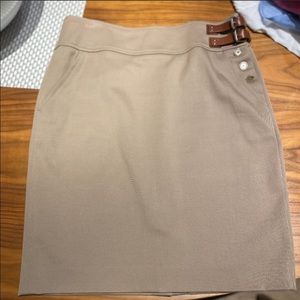 RALPH LAUREN LEATHER BUCKLE SKIRT